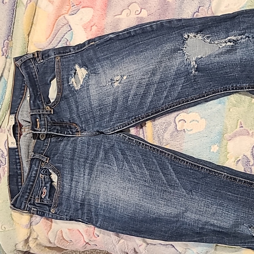 Hollister 3 size jeans ripped holes